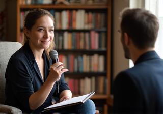 Imagem representando entrevistas com autores